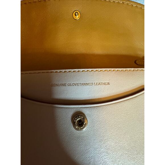 EXCELLENT CONDITION Coach Tea Rose Appliqué Leather Chain Shoulder Bag Ivory - Picture 11 of 12